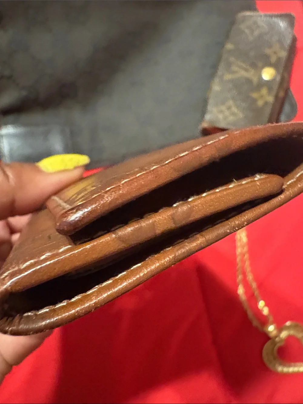 Gucci Brown GG-Embossed Leather Key & Card Holder